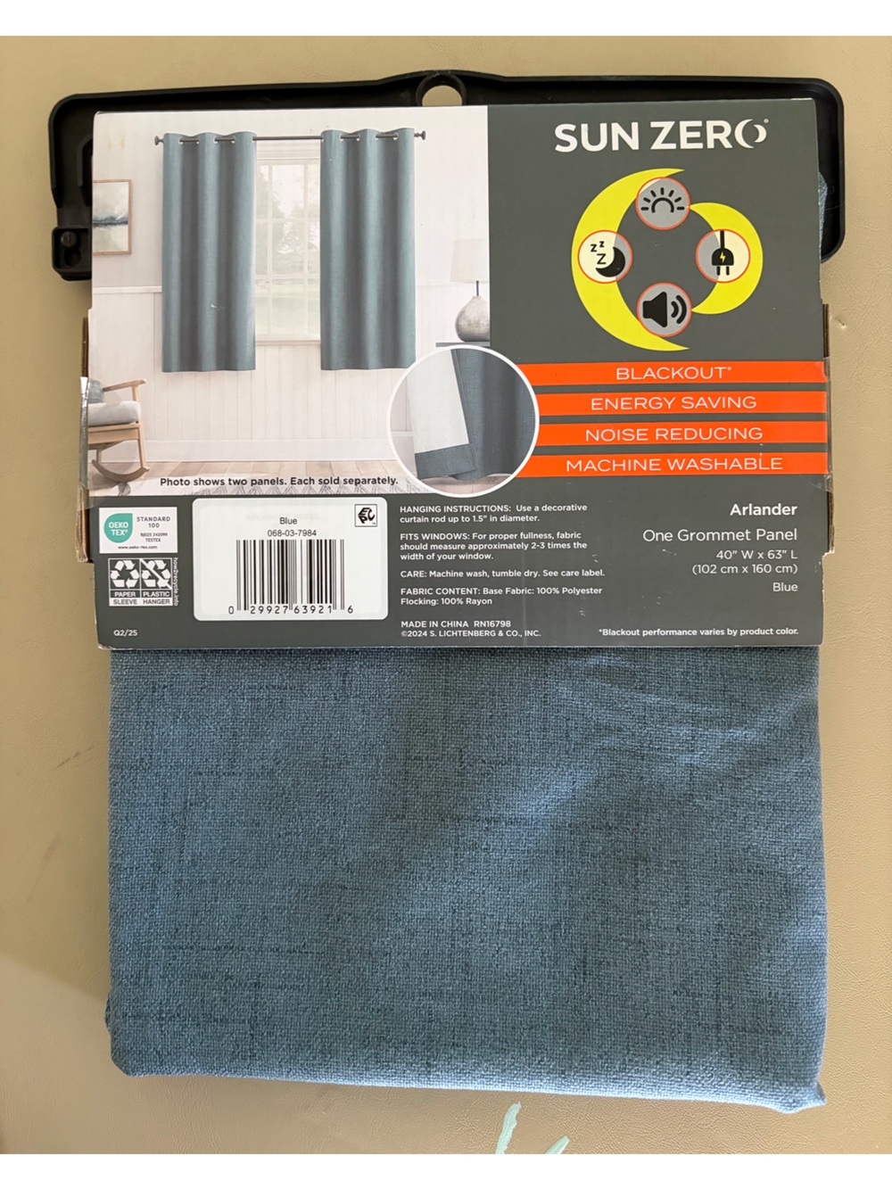 Sun Zero Arlander Blue Blackout Grommet Panel